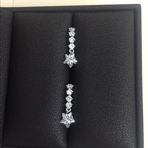 Brand new silver gorgeous dangle CZ earrings